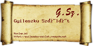 Gyileszku Szólát névjegykártya